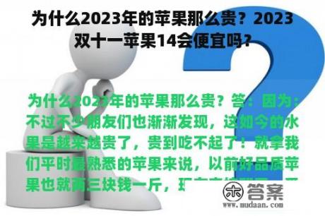 为什么2023年的苹果那么贵？2023双十一苹果14会便宜吗？