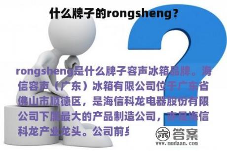 什么牌子的rongsheng？