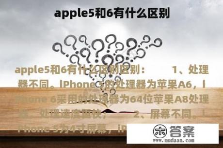 apple5和6有什么区别