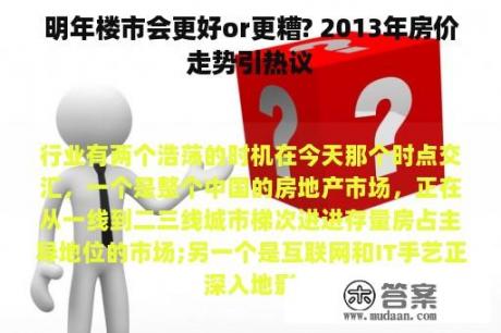 明年楼市会更好or更糟? 2013年房价走势引热议