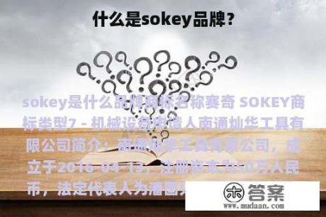 什么是sokey品牌？