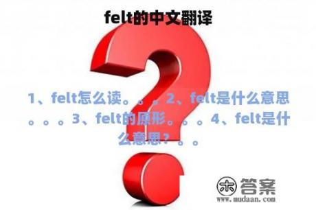 felt的中文翻译