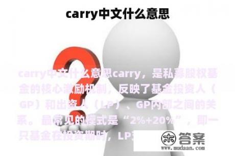 carry中文什么意思