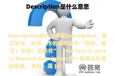 Description是什么意思