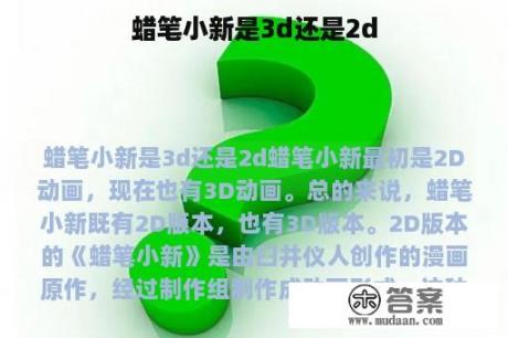 蜡笔小新是3d还是2d