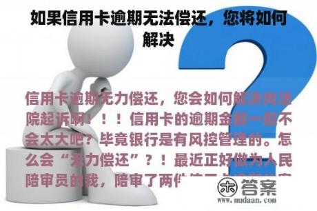 如果信用卡逾期无法偿还，您将如何解决