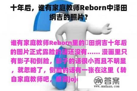 十年后，谁有家庭教师Reborn中泽田纲吉的照片？