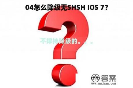 04怎么降级无SHSH IOS 7？