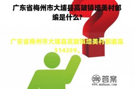 广东省梅州市大埔县高陂镇培美村邮编是什么?