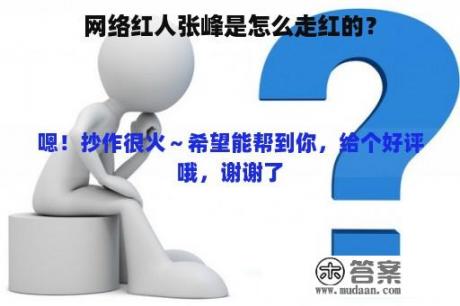 网络红人张峰是怎么走红的？