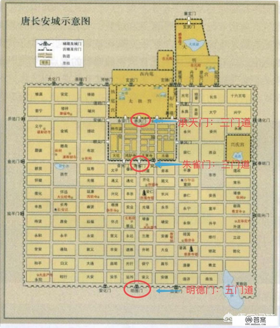 为什么大唐京师长安城宫城皇城都是五门道，而洛阳全是三门道