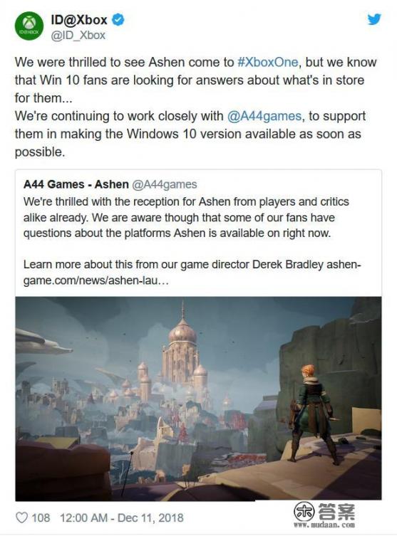 独立魂系RPG佳作《Ashen》PC版会上架Windows 10商城吗