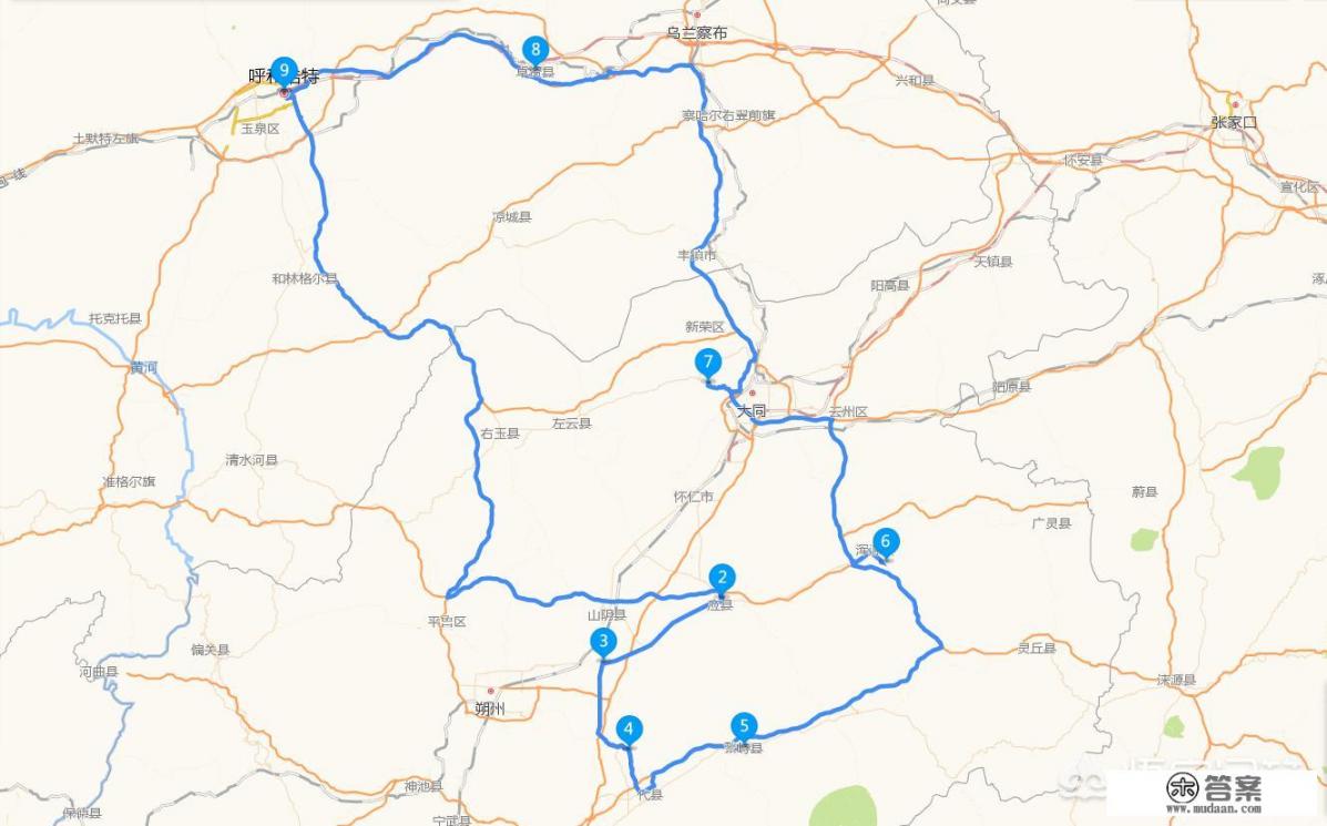 从呼和浩特去山西自驾游，来回三到四天怎么安排？