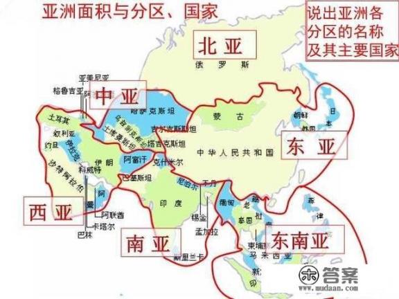 东西南北亚的地图划分？