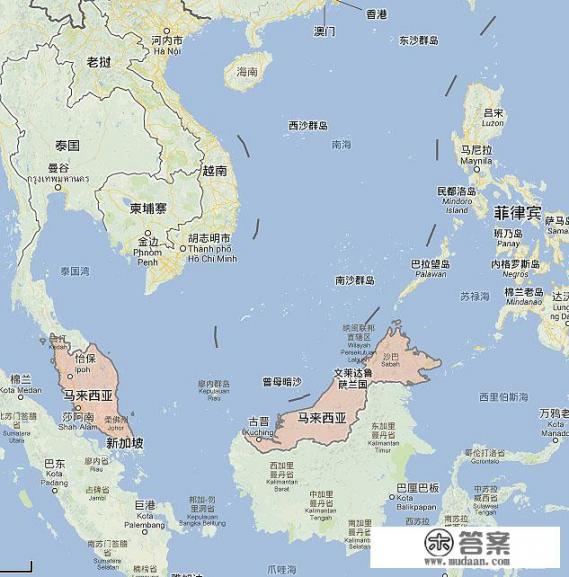 马来西亚地图上的位置？