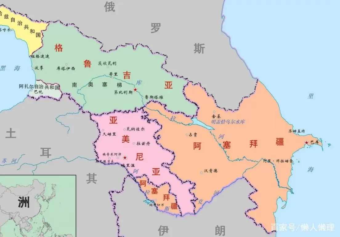 亚美尼亚地图地理位置？