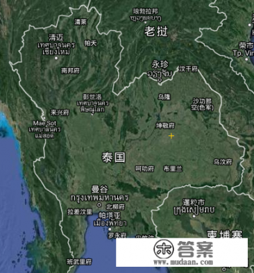 泰国在地图上的位置？