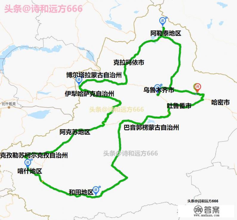 自驾车从和田出发，想环游新疆，能否推荐合适的路线及预算？