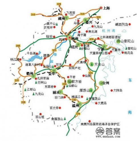 莫干山和乌镇在地图上的位置？