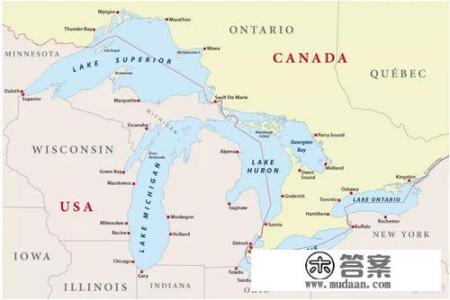 美国地图五大湖?