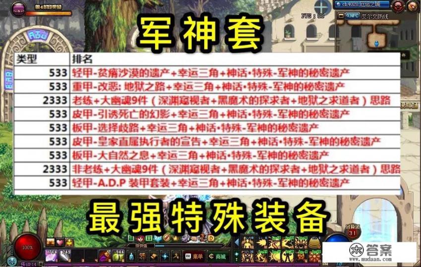 DNF100级最强特殊装备出炉，“军神套”成必备史诗，地位堪比当年“三神器”，如何评价？