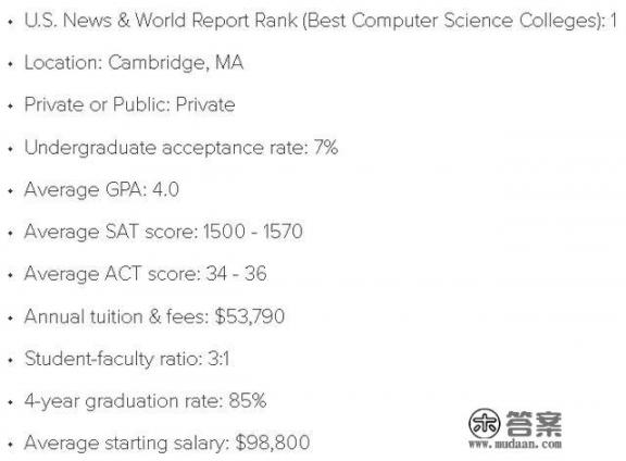 美国计算机专业大学哪一所最好？