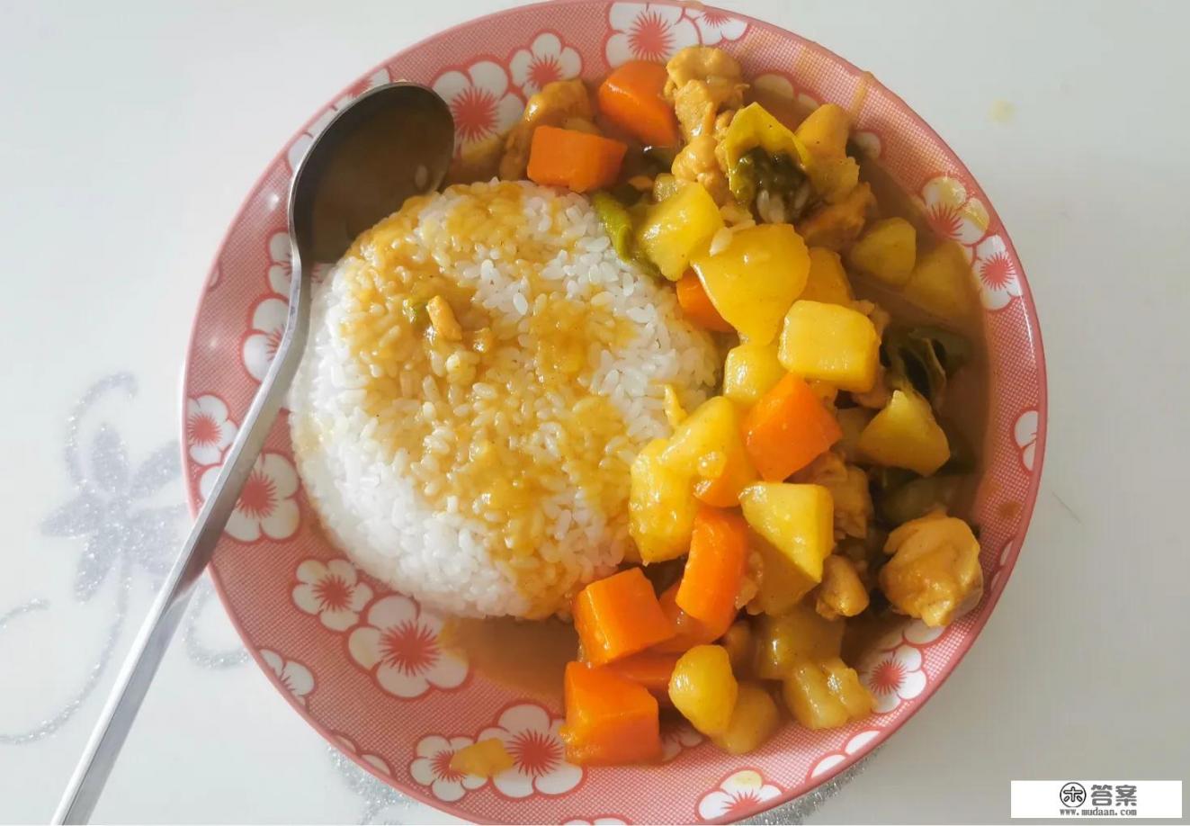 咖喱鸡肉饭的家常做法一家三口？