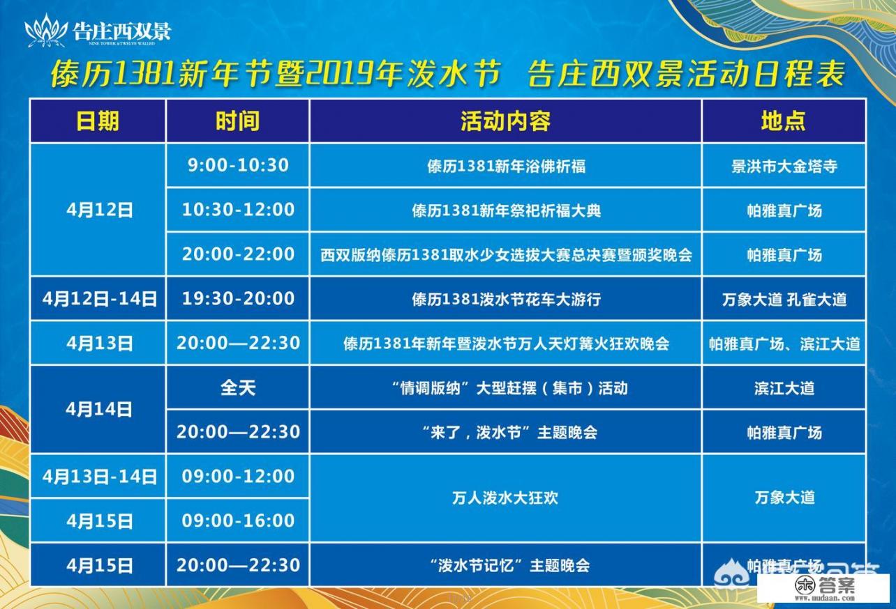 2023西双版纳泼水节几号到几号? 2023西双版纳泼水节几号到几号?