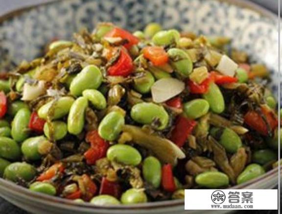 雪菜炒毛豆怎么做？