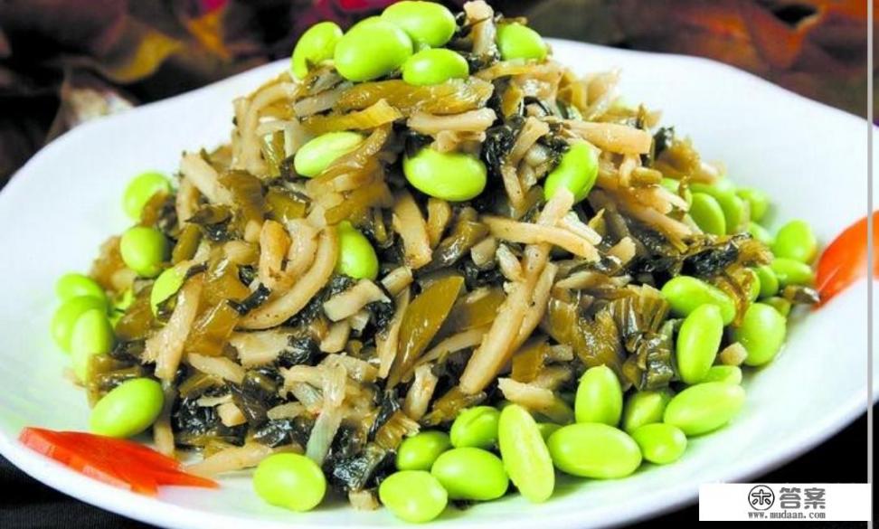 雪菜炒毛豆怎么做？