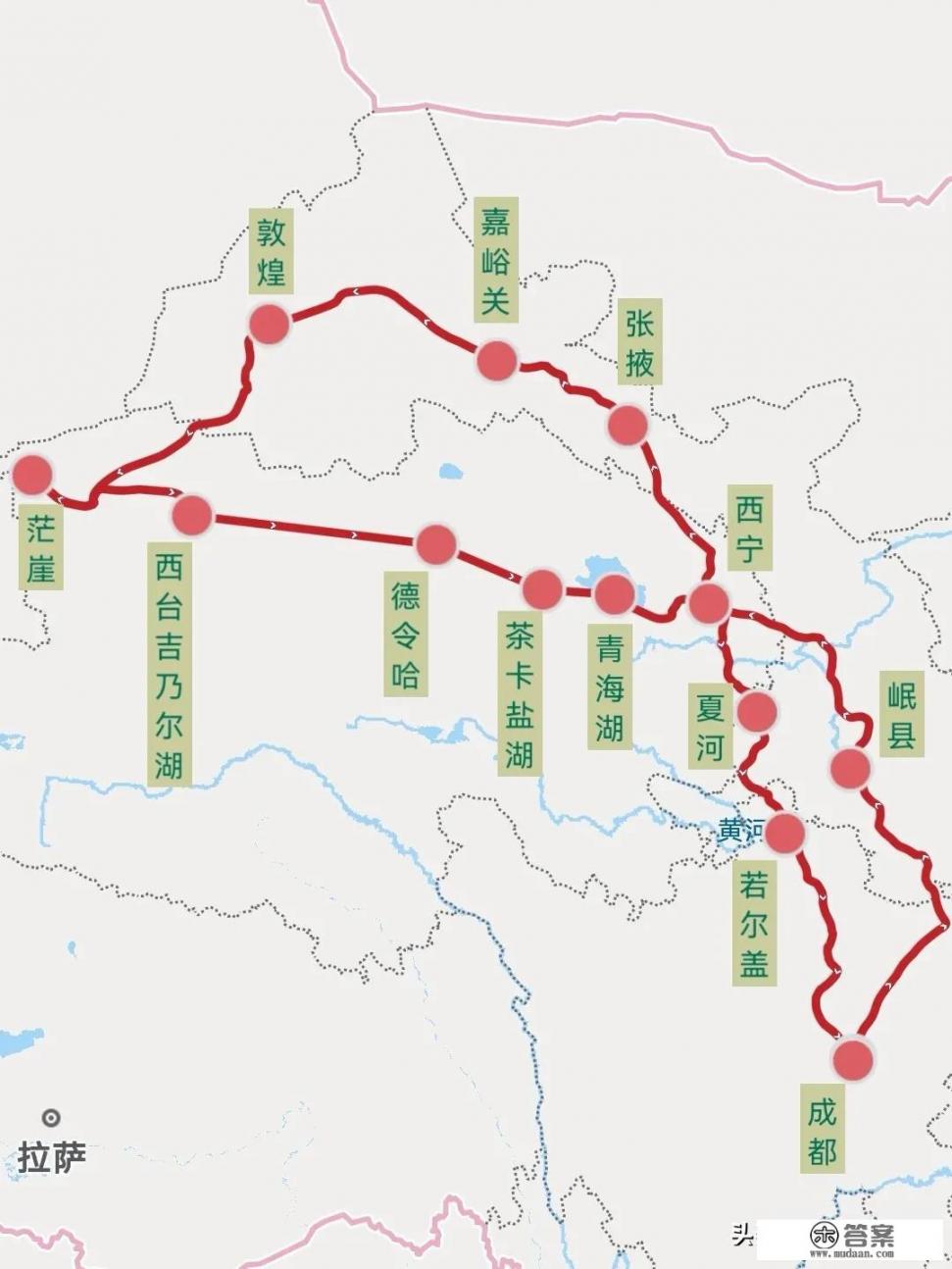 从成都出发到青海湖、敦煌、茶卡盐湖，自驾十日游，不走回头路，怎么规划？